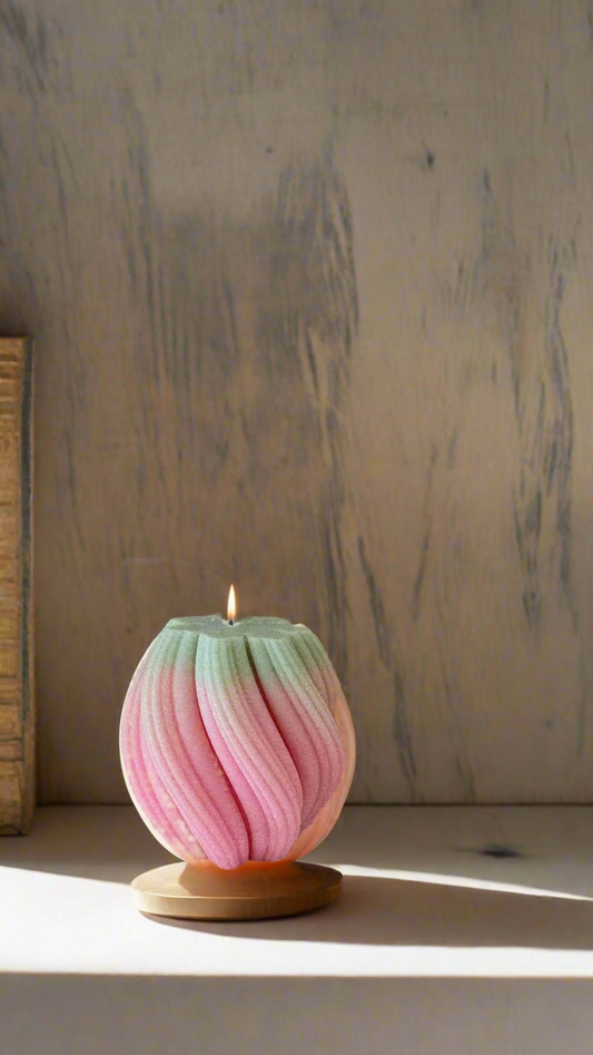 Swirl mould candles that's trending in Pinterest. Customisable scented  wax mould candles. Spring colour combination. Made from non toxic soy wax and scented with essential oils. Alternate to Neom candles. For all home decor ladies looking to adorn their homes with a pice of functional art