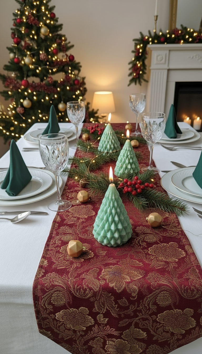 Origami Christmas Candle white mould candle holiday decor